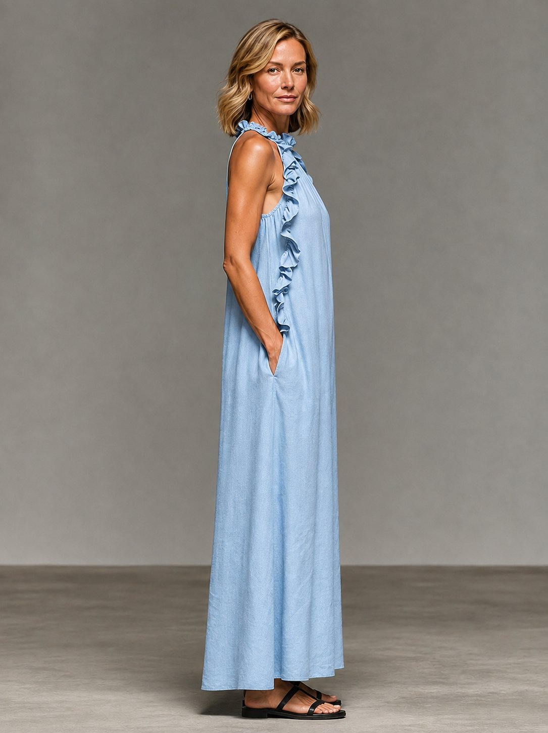 Emma | Soft Ruffle Maxi Front