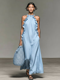 Gladys | Maxi Dress with Pockets Close Up