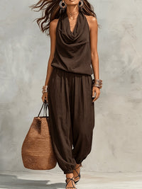 Harper | Cowl-Neck Halter Two-Piece Set Detail