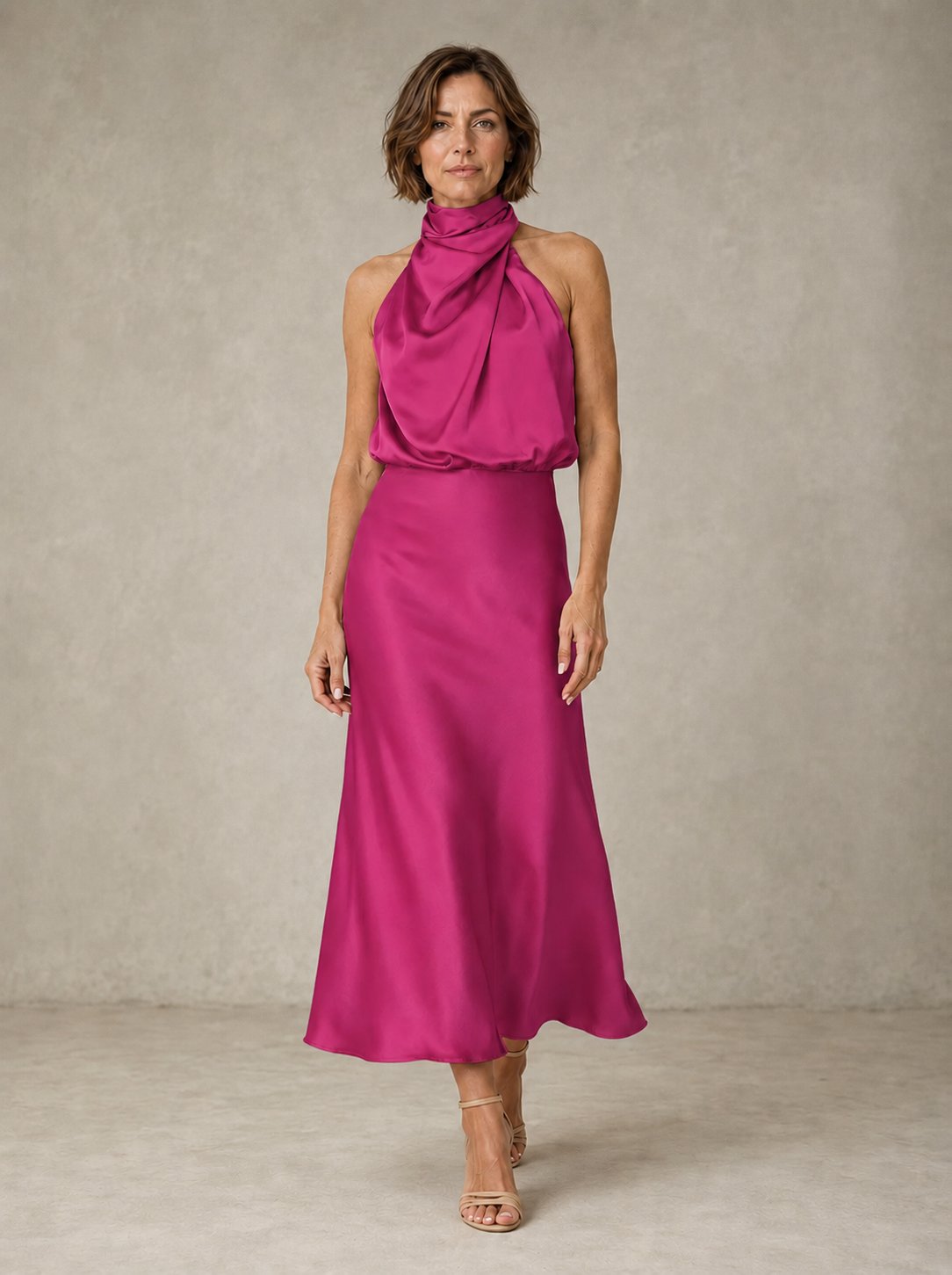 Harper | Halter Satin Evening Angle