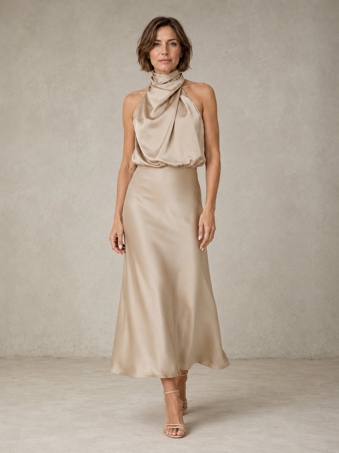 Harper | Halter Satin Evening Back