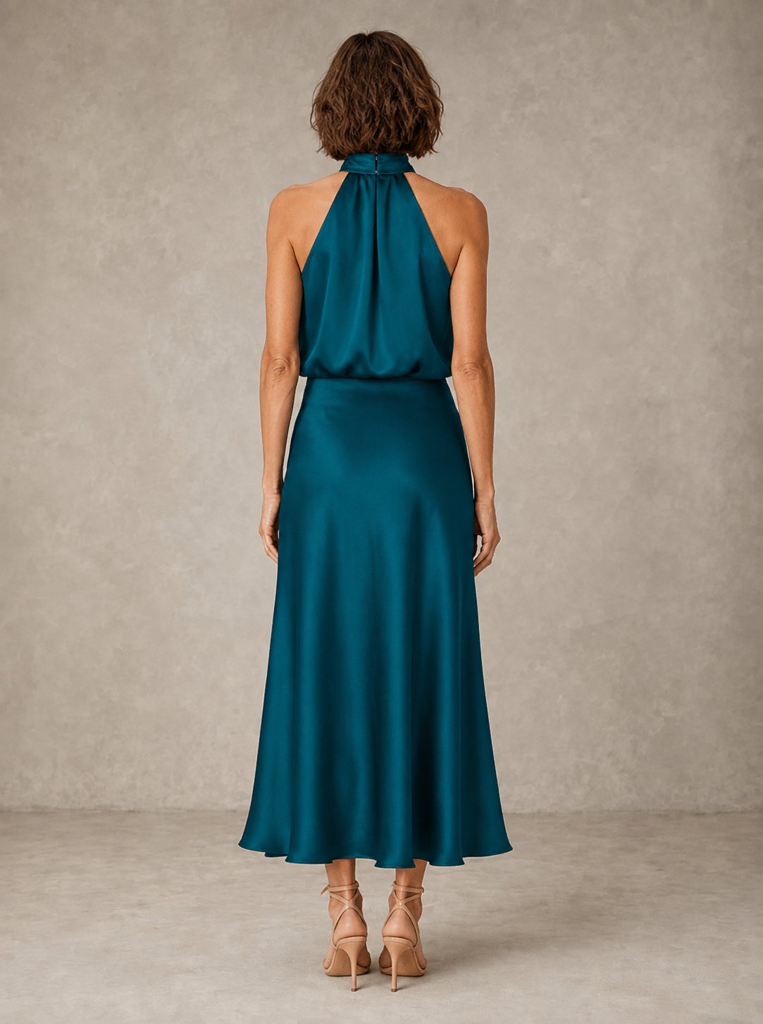 Harper | Halter Satin Evening Detail