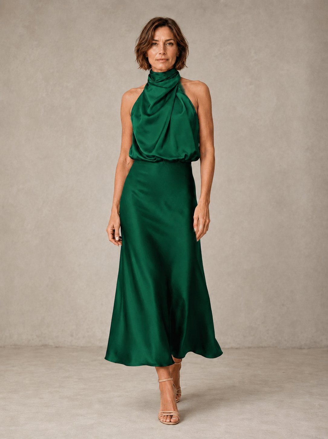 Harper | Halter Satin Evening Full