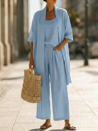 Isa | Effortlessly Elegant Three-Piece Set Close Up