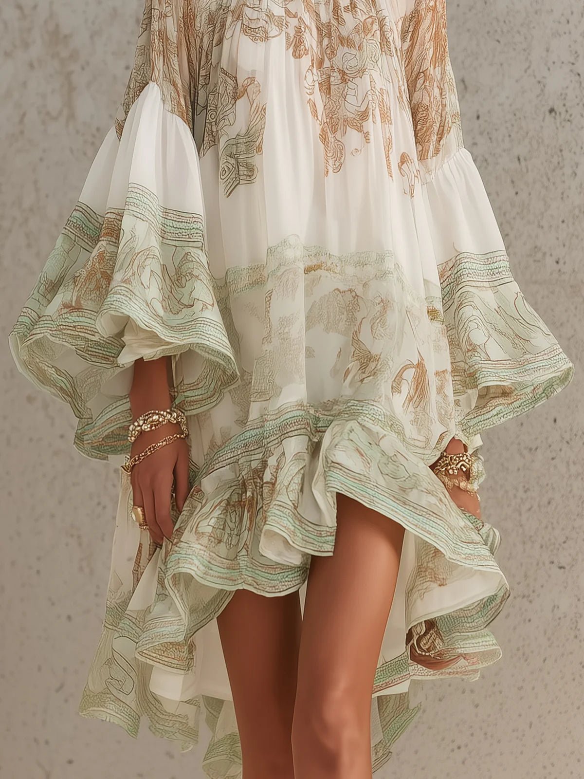 Isabella | Ruffle Hem Mini Dress for Women Back