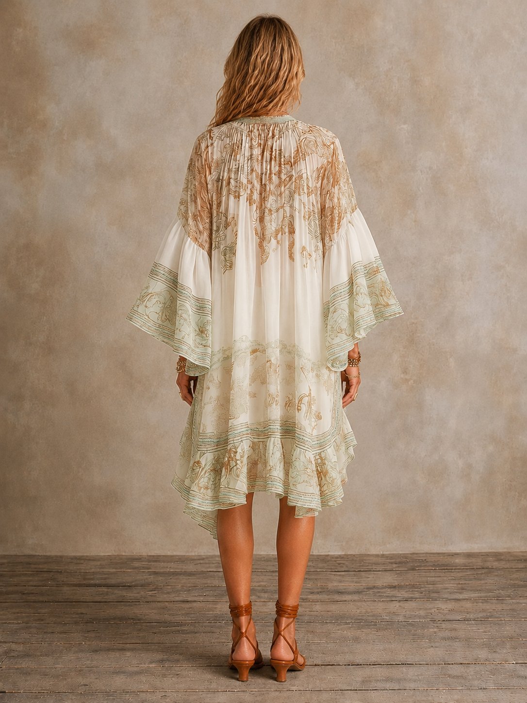 Isabella | Ruffle Hem Mini Dress for Women Detail