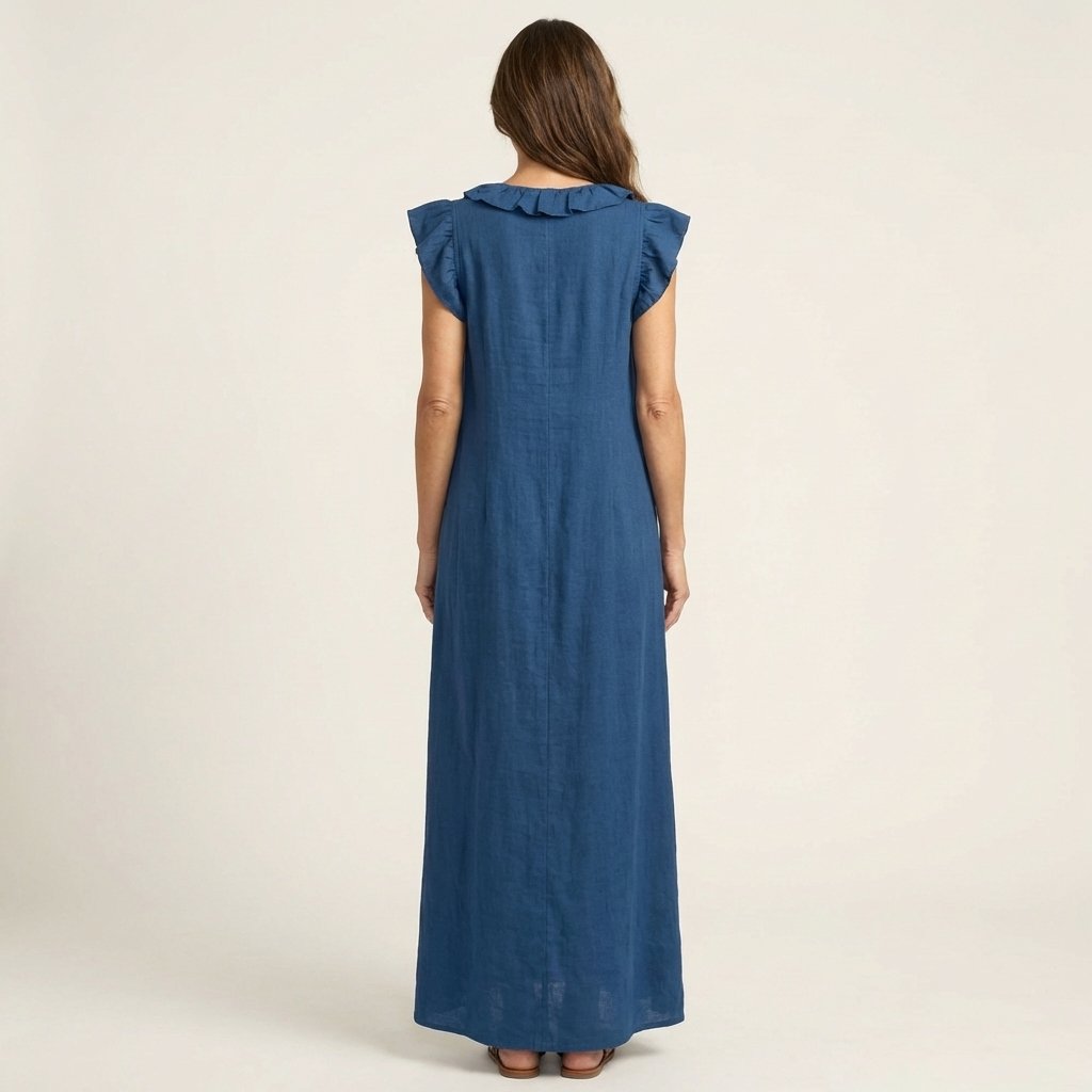Josette | Ruffle V-Neck Maxi Dress Angle