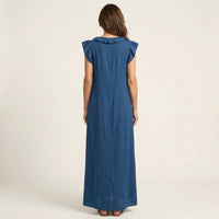 Josette | Ruffle V-Neck Maxi Dress Angle