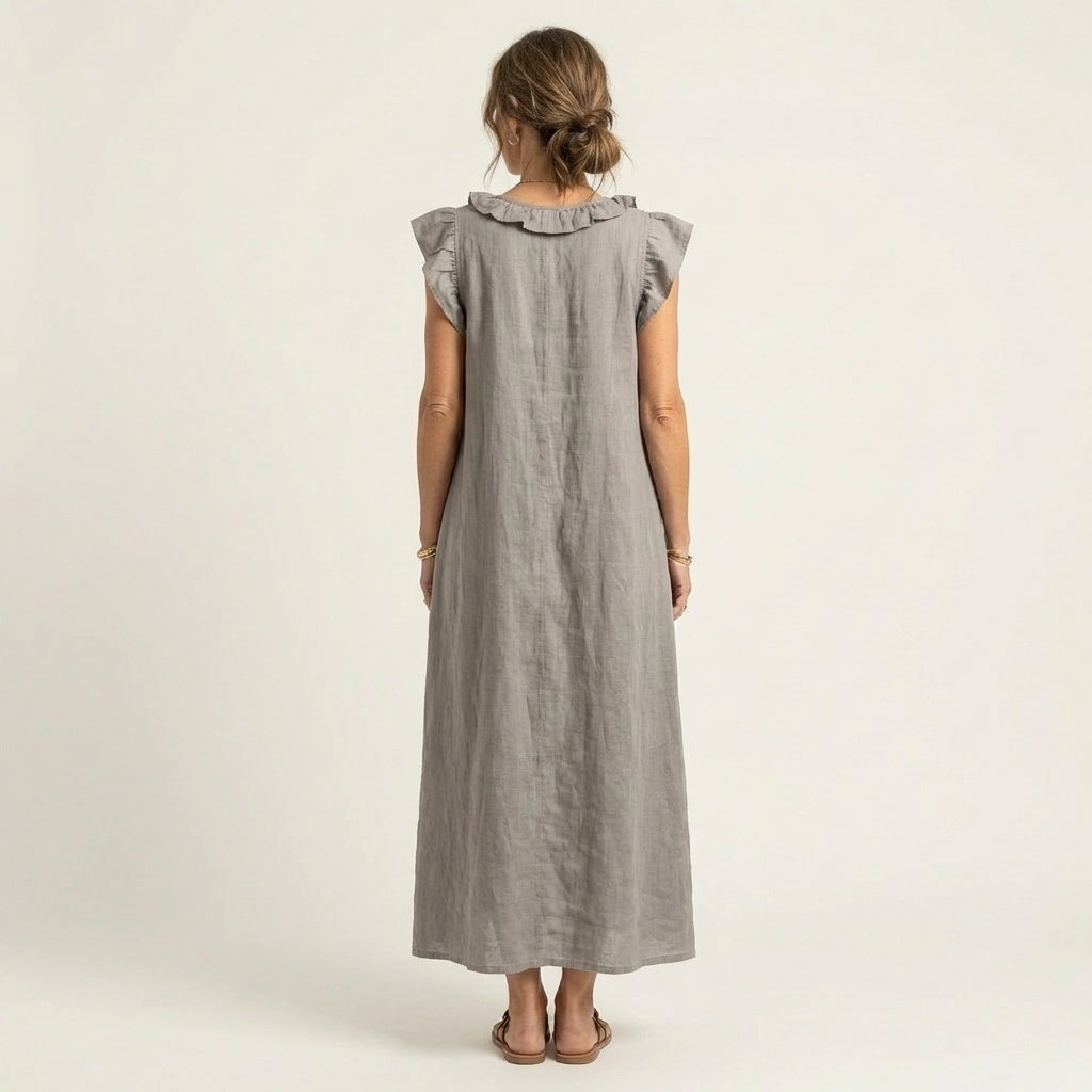 Josette | Ruffle V-Neck Maxi Dress Front
