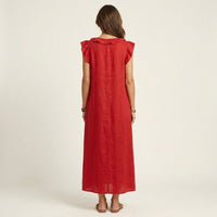 Josette | Ruffle V-Neck Maxi Dress Side