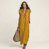 Josette | Ruffle V-Neck Maxi Dress View 13