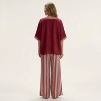 Juliana | V-Neck Varsity Top & Stripe Wide-Leg Set Alternate