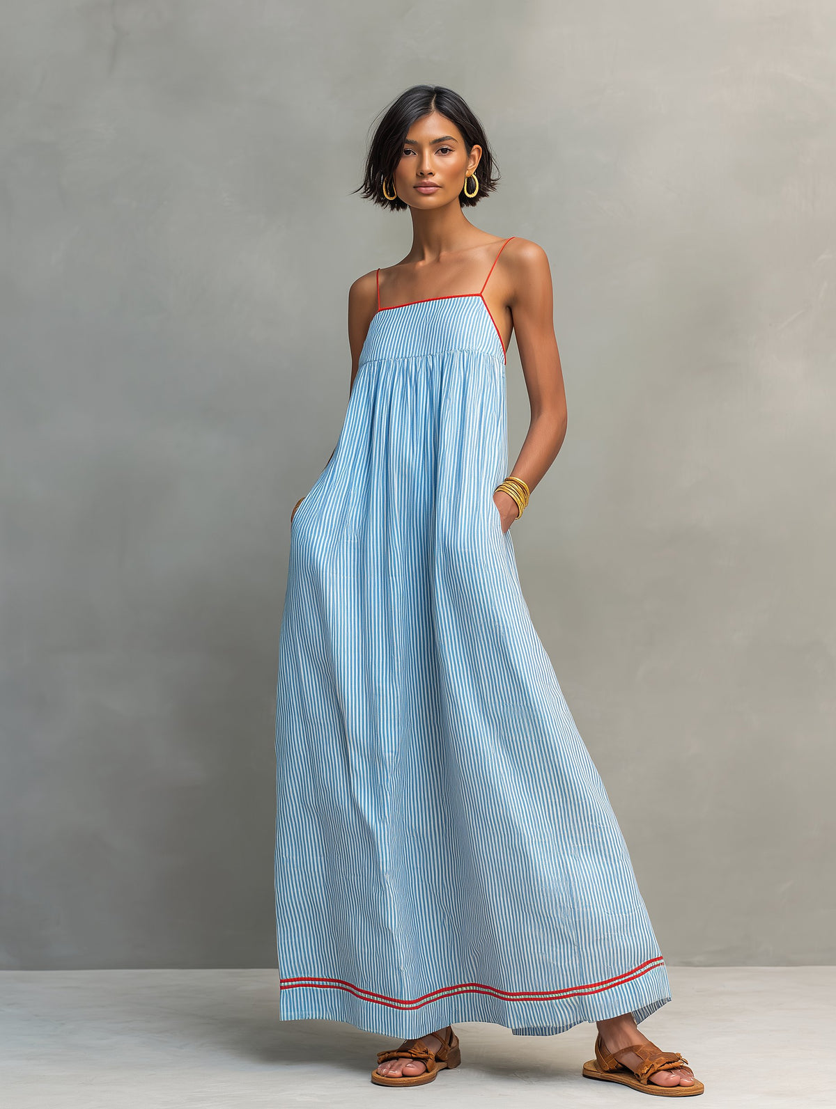 June | Striped Maxi Dress Angle