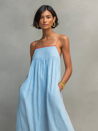 June | Striped Maxi Dress Close Up