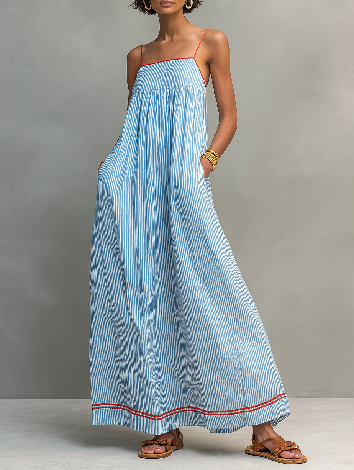 June | Striped Maxi Dress Hero