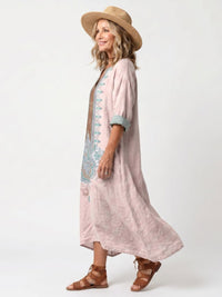 Kenza | Designer Panel Relaxed Pocket Midi Dress Detail