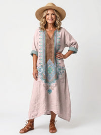 Kenza | Designer Panel Relaxed Pocket Midi Dress Hero