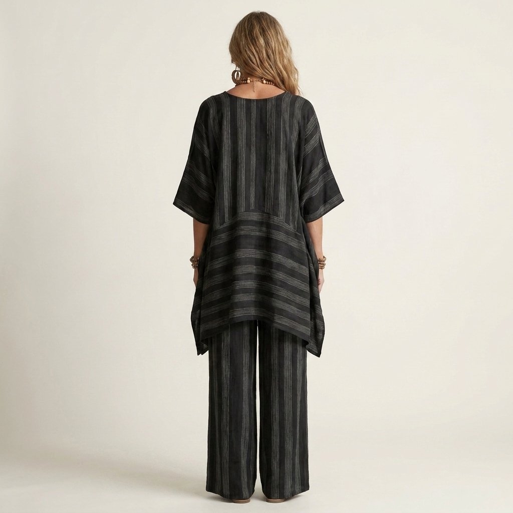 Kiara | Two-Piece Striped Cotton-Linen Set Alternate