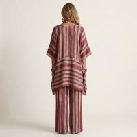 Kiara | Two-Piece Striped Cotton-Linen Set Front