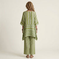 Kiara | Two-Piece Striped Cotton-Linen Set View 12