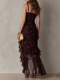 Lane | Floral Ruched Hem Dress Back