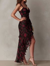 Lane | Floral Ruched Hem Dress Side
