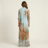 Lanie | Silk Maxi Shirt Dress Front