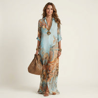 Lanie | Silk Maxi Shirt Dress Hero