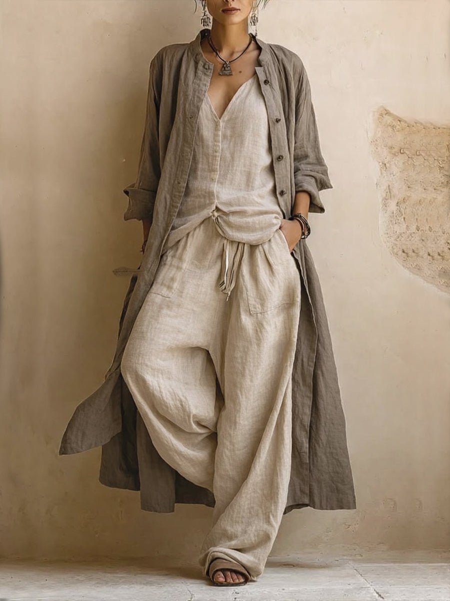 Letizia | Three-piece set with long boho cardigan Hero