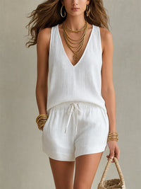 Lightweight Layered Casual Three-Piece Set Back