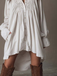 Lucia | Lace Detail Shirt Dress Back