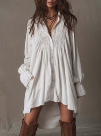 Lucia | Lace Detail Shirt Dress Front