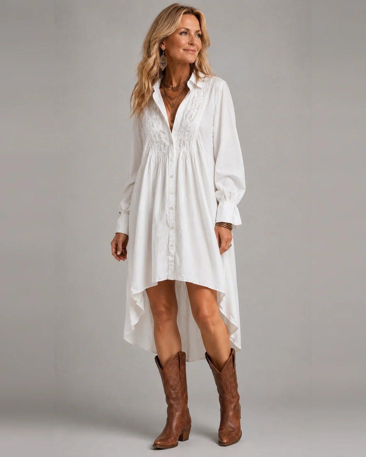 Lucia | Lace Detail Shirt Dress Hero