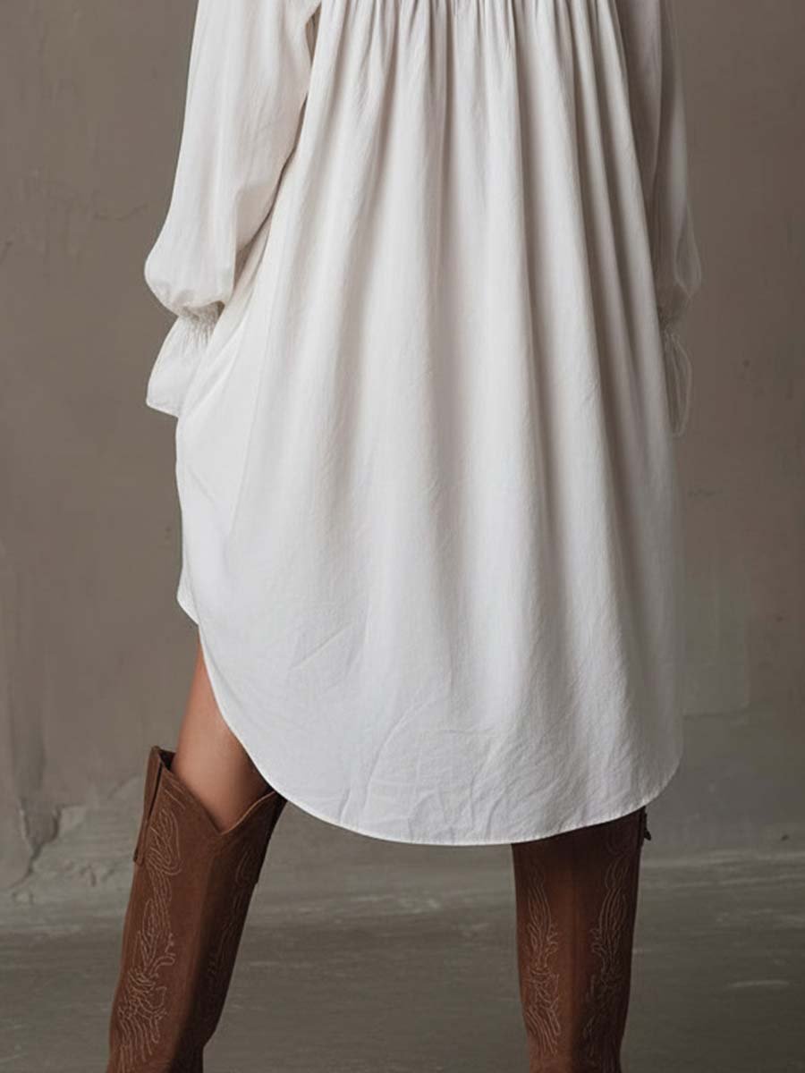 Lucia | Lace Detail Shirt Dress Side