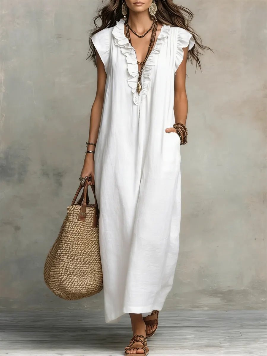 Mabel | Ruffled Maxi Dress Front