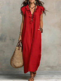 Mabel | Ruffled Maxi Dress Side