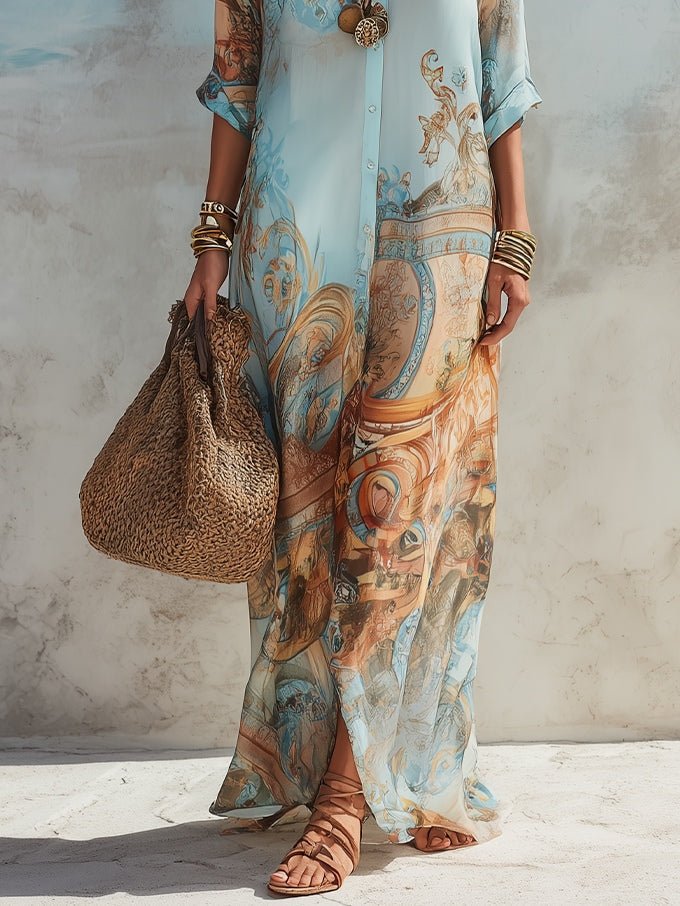 Margot | Baroque Print Maxi Back