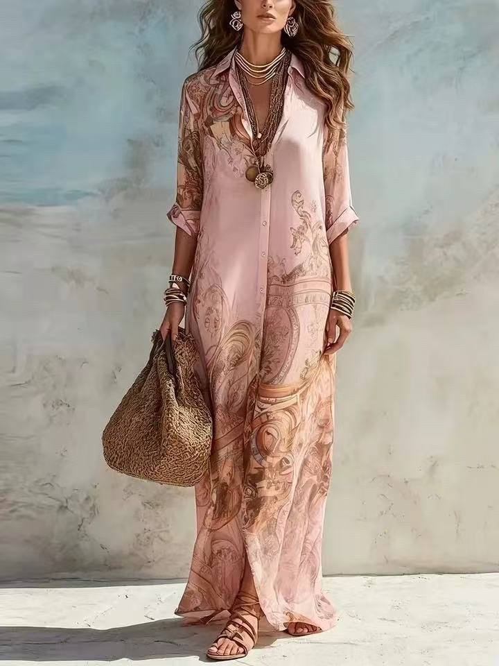 Margot | Baroque Print Maxi Close Up