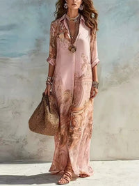 Margot | Baroque Print Maxi Close Up