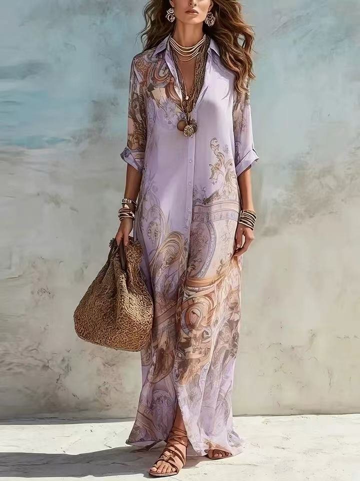 Margot | Baroque Print Maxi Lifestyle