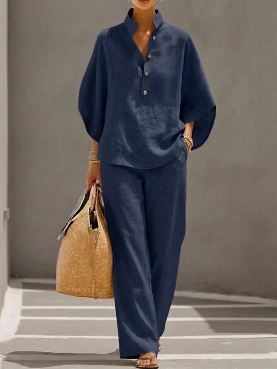 Maribel | Set with Batwing Sleeves and Wide Pants Hero