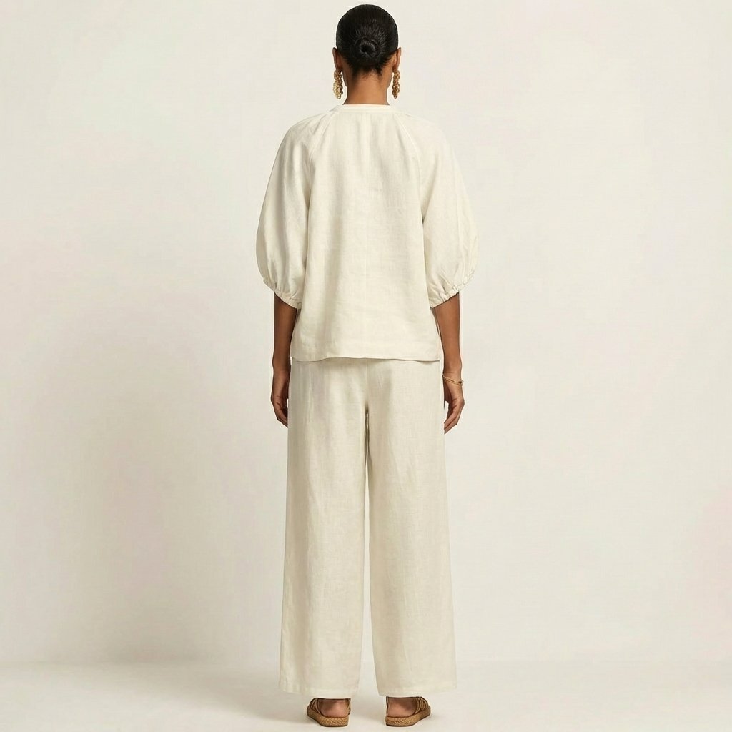 Marlowe | Zipper-Front Puff Sleeve Set Angle