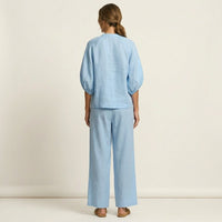 Marlowe | Zipper-Front Puff Sleeve Set Close Up
