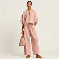 Marlowe | Zipper-Front Puff Sleeve Set Hero