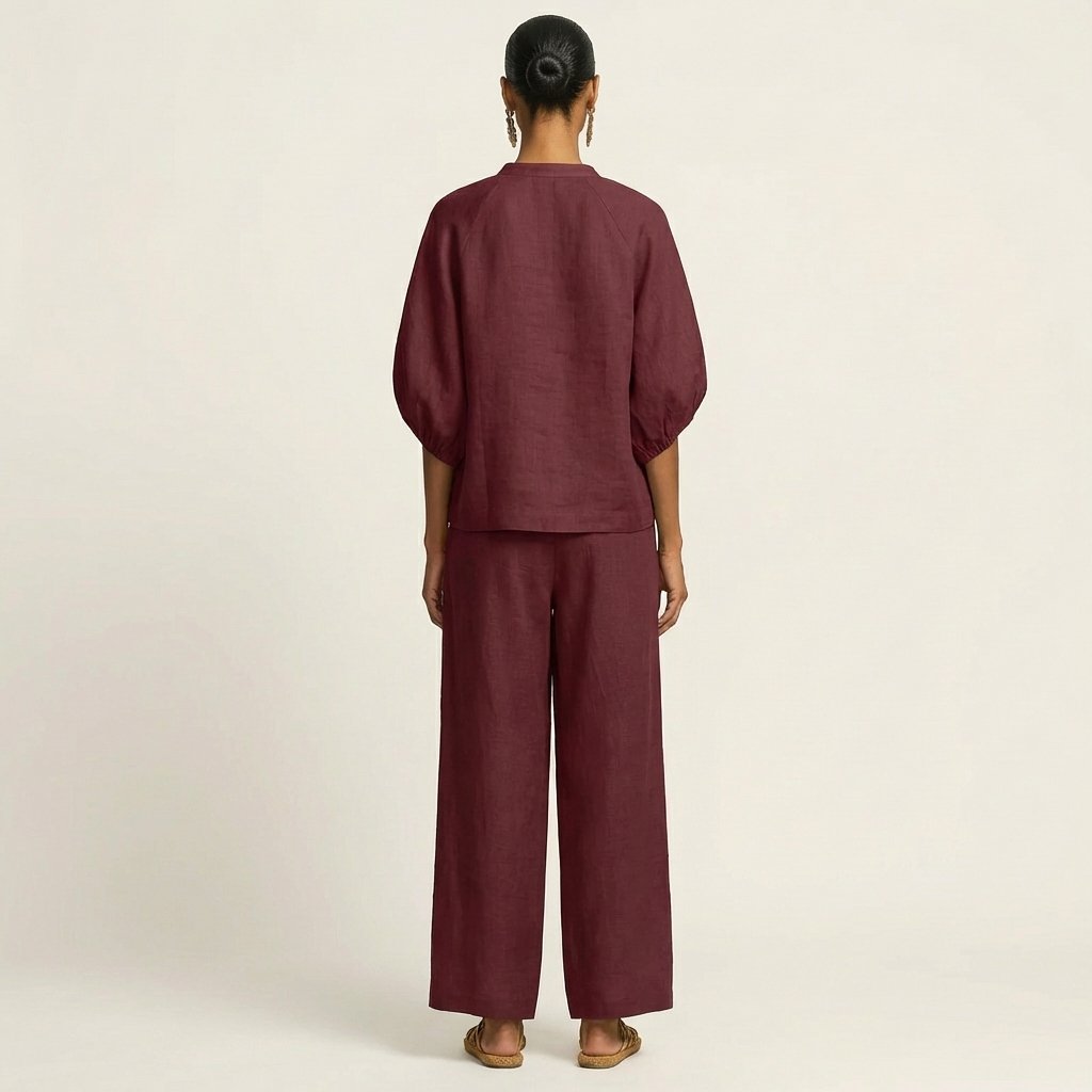 Marlowe | Zipper-Front Puff Sleeve Set View 12