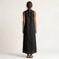 Mirabell | Hooded Button-Front Sleeveless Maxi Dress Alternate
