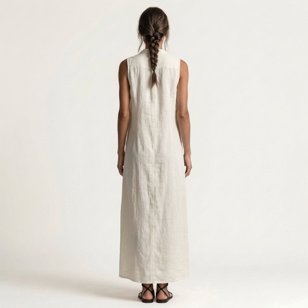 Mirabell | Hooded Button-Front Sleeveless Maxi Dress Angle