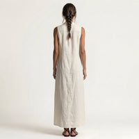 Mirabell | Hooded Button-Front Sleeveless Maxi Dress Angle
