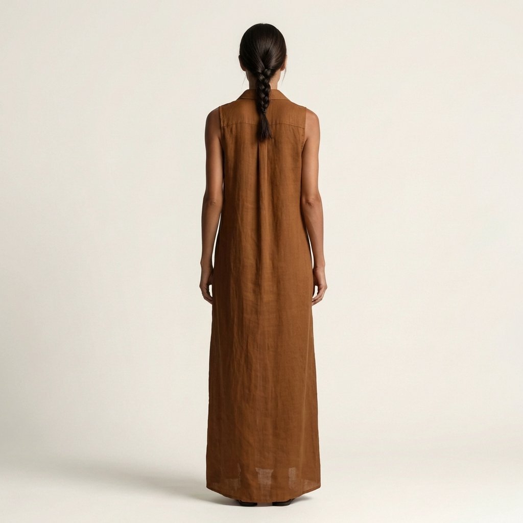 Mirabell | Hooded Button-Front Sleeveless Maxi Dress Close Up