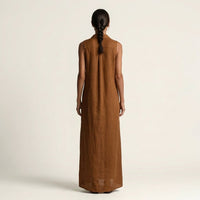 Mirabell | Hooded Button-Front Sleeveless Maxi Dress Close Up
